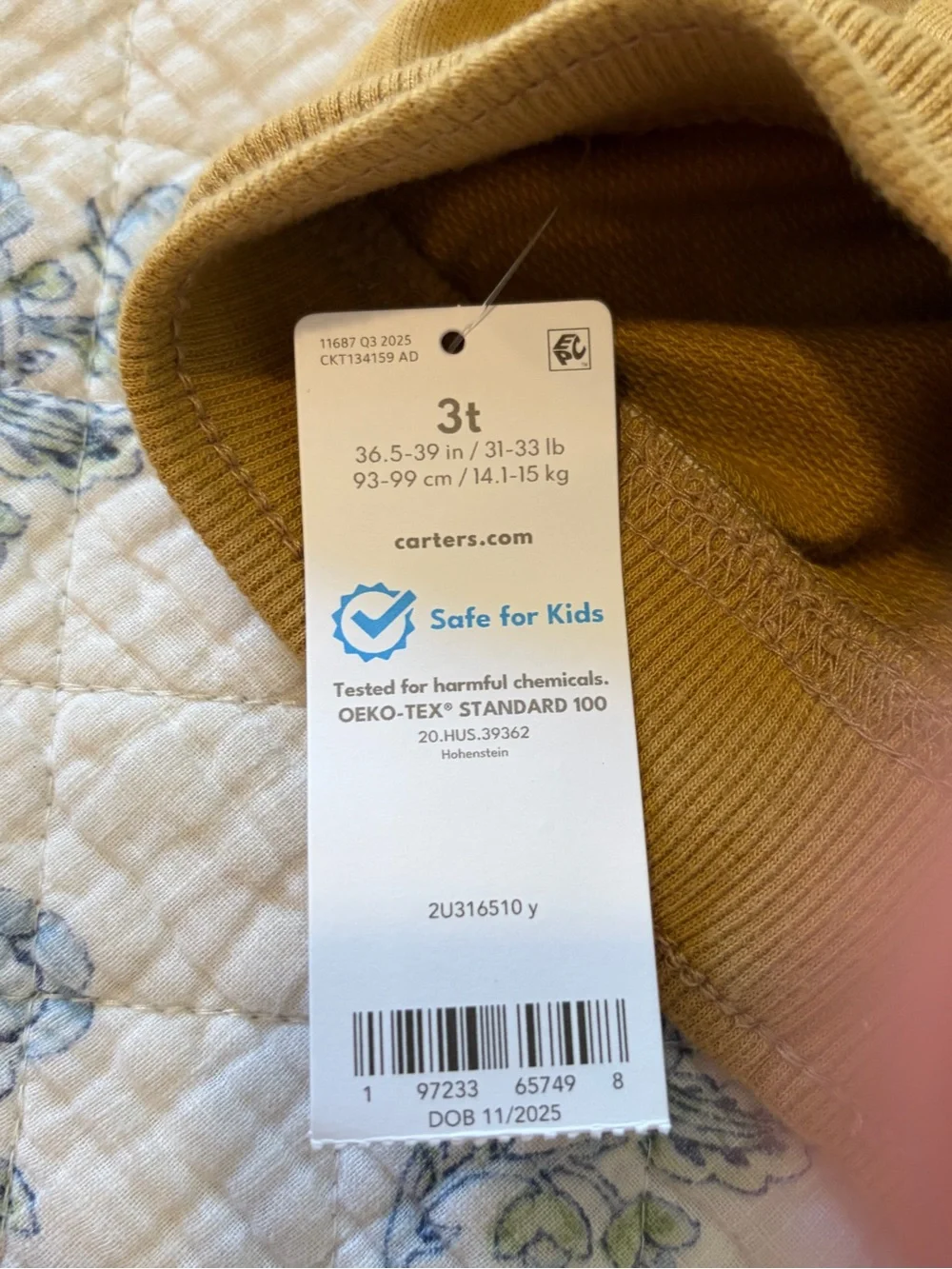 Carter's Mustard Brown Jogger Sweatpants with Drawstring